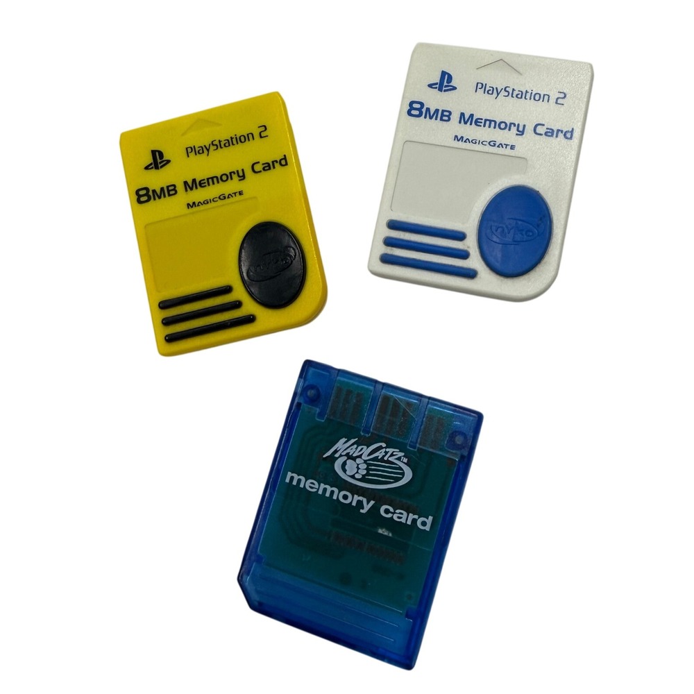 Sony PlayStation 2 PS2 8MB Memory Card Lot Official MagicGate & Mad Catz